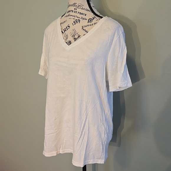 White V-Neck T-Shirt - Picture 2 of 3
